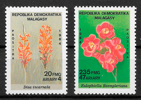 filatelia flora Madagascar 1984