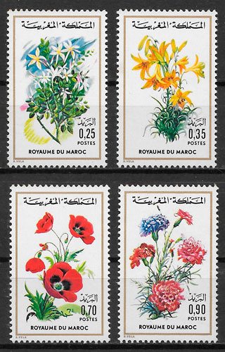 filatelia flora Marruecos 1975