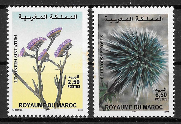 colección selos flora Marruecos 2003