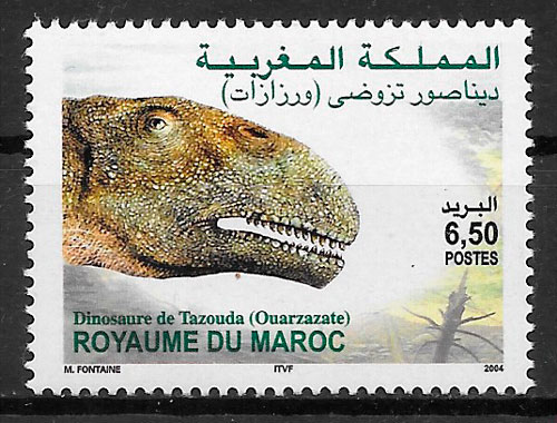filatelia fauna prehistórica Marruecos 2004