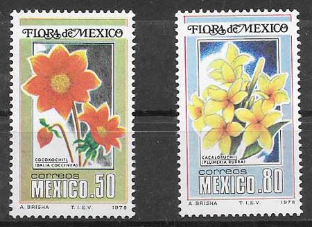sellos colección flora México 1978