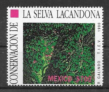 sellos flora México 1990