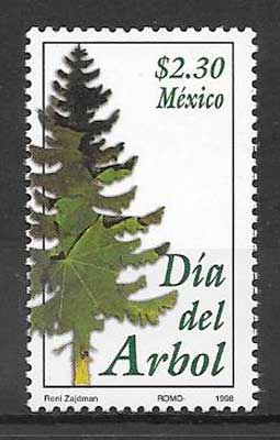 filatelia colección flora México 1998