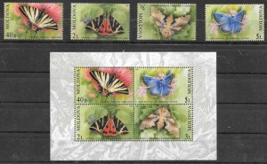 sellos mariposas Moldavia 2003
