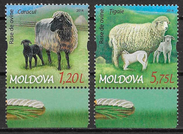 filatelia fauna Moldavia 2014