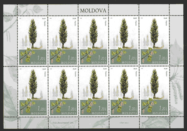 filatelia colección flora Moldavia 2018