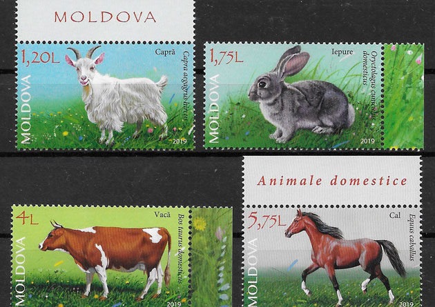 colección sellos fauna Moldavia 2019