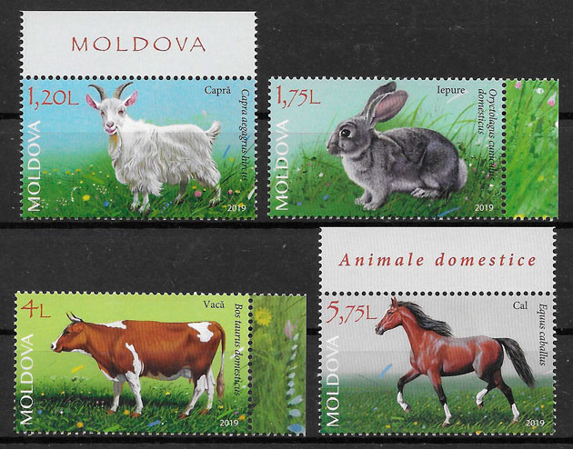 colección sellos fauna Moldavia 2019