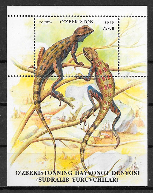sellos fauna Ozbekistan 1999