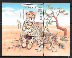 filatelia coleccin fauna Ozbekistan 2007