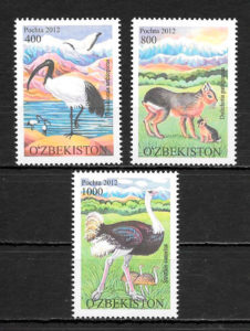 filatelia fauna Ozbekistan 2012