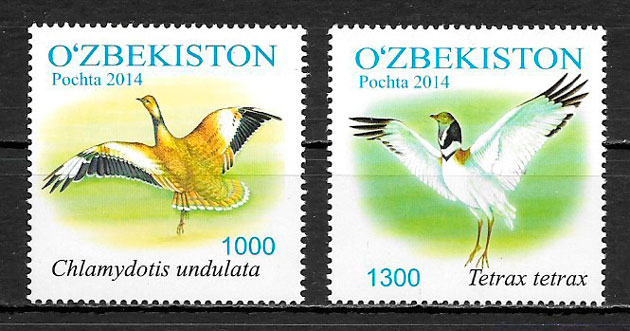 filatelia coleccion fauna Ozbekistan 2012
