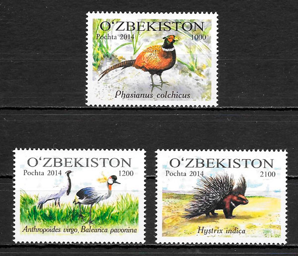 coleccion sellos fauna Ozbekistan 2015