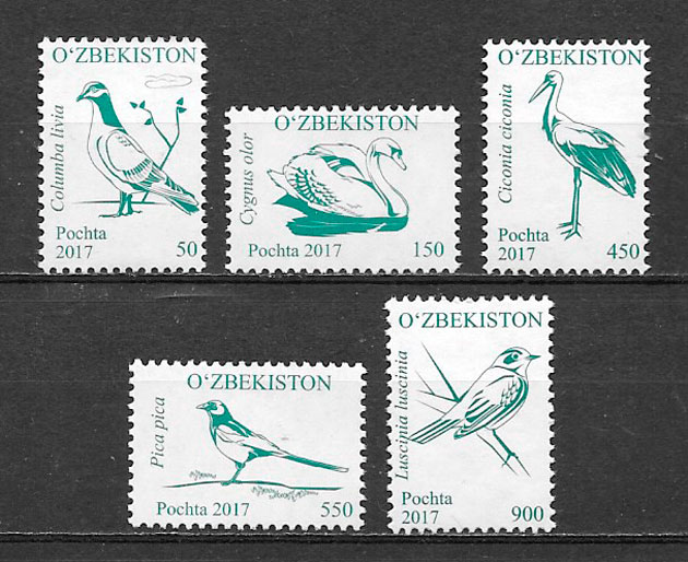 coleccion sellos fauna Ozbekistan 2016