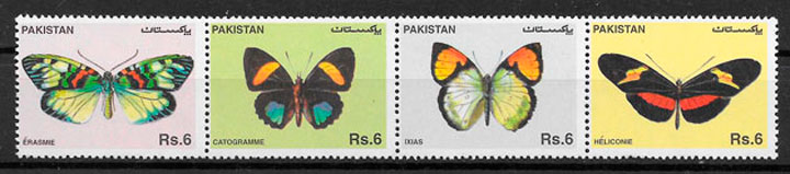 sellos mariposas Pakistan 1995