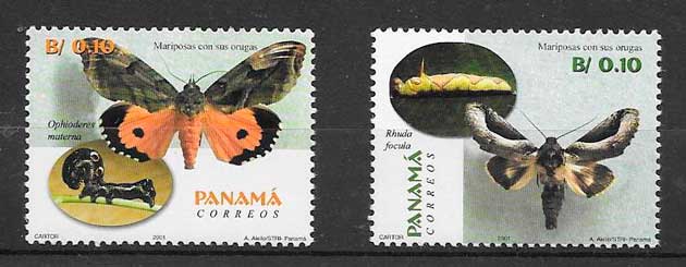 filatelia mariposas Panama 2001