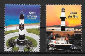 colección sellos faros Perú