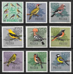 coleccion sellos fauna Polonia 1966