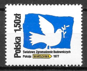 coleccion sellos fauna Polonia 1977