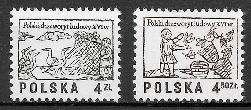 filatelia fauna Polonia 1977