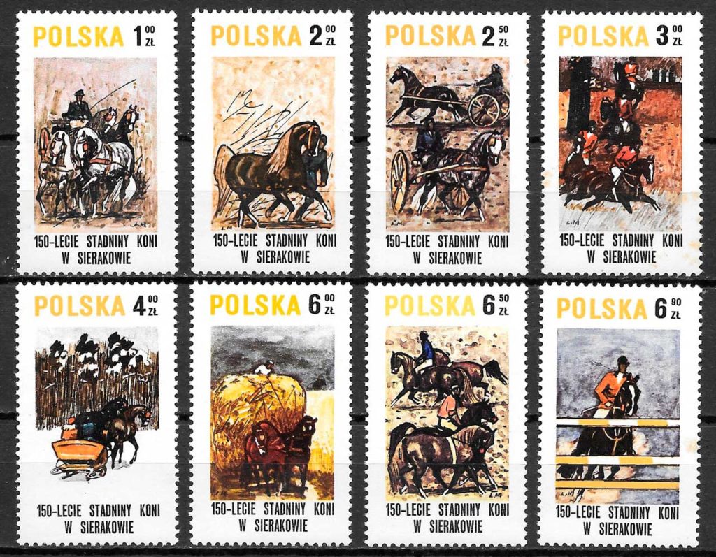 sellos fauna Polonia 1980