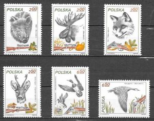 sellos fauna Polonia 1981