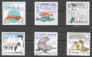 sellos fauna Polonia 1987