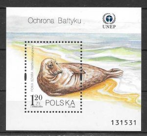 filatelia fauna Polonia 1998