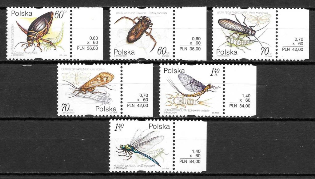 coleccion sellos fauna Polonia 1999