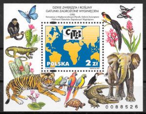 filatelia fauna y flora Polonia 2001