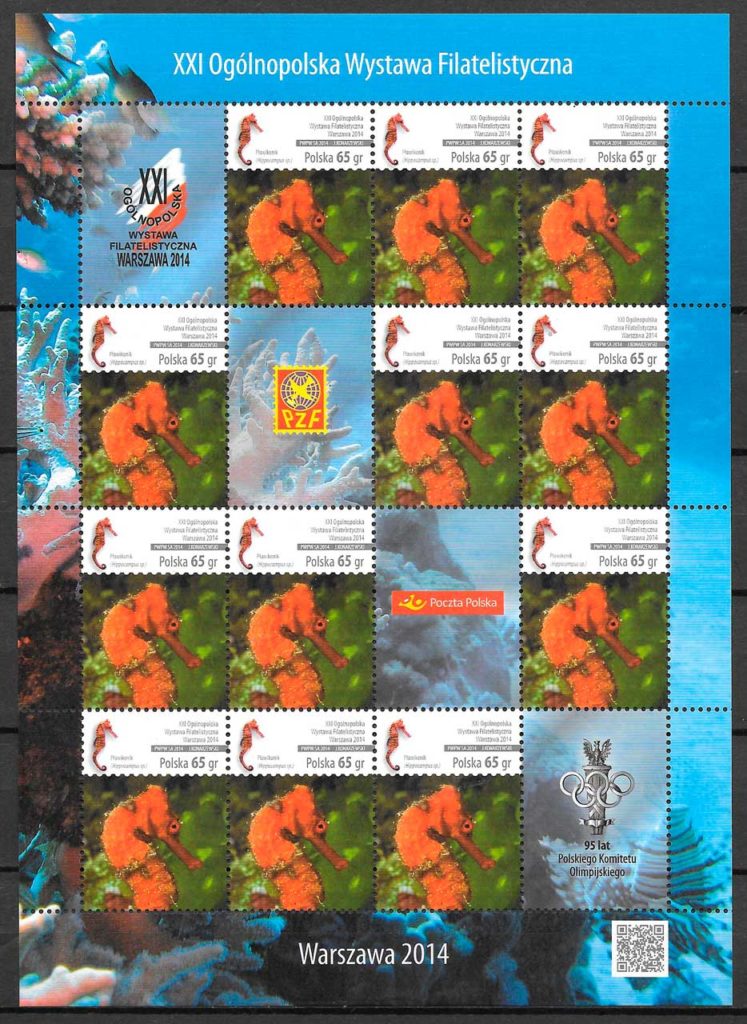 filatelia coleccion fauna Polonia 2014