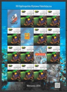 filatelia coleccion fauna Polonia 2014