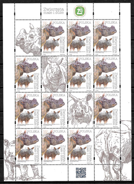 colección sellos fauna Polonia 2018