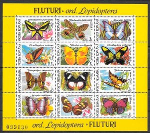 filatelia mariposas Rumanía 1991