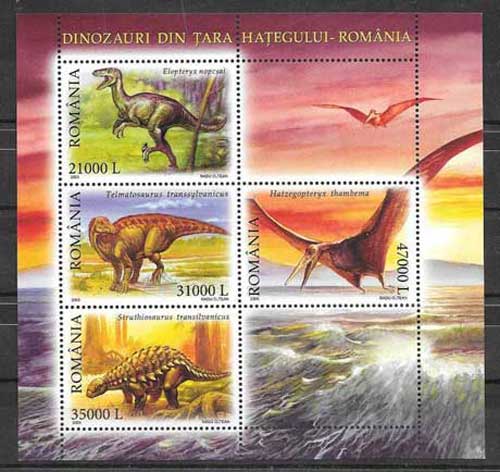 coleccion sellos dinosaurios Rumania 2005