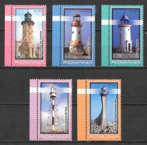 coleccion sellos Rumania faros 2009