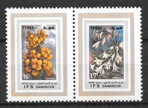 filatelia colección flora Siria 2002