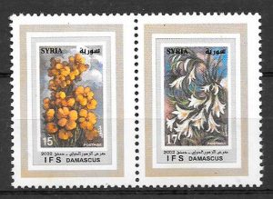 filatelia colección flora Siria 2002