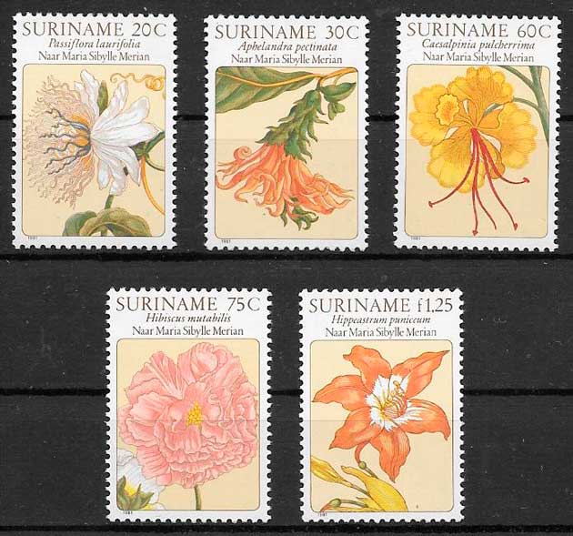 sellos flora Suriname 1981