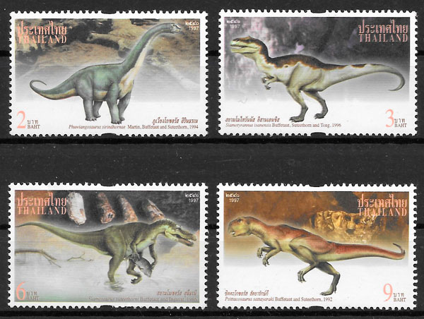 filatelia dinosaurios Tailandia 1997