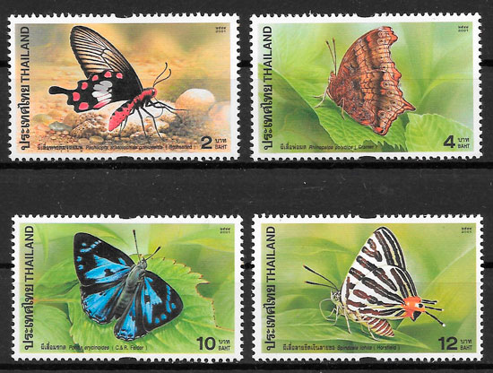 filatelia mariposas Tailandia 2001