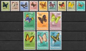 sellos mariposas Tanzania 1973