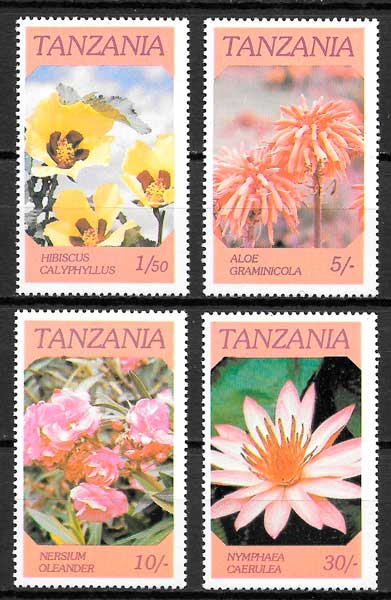 coleccion sellos flora Tanzania 1986