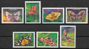 filatelia coleccion mariposas tanzania 1995