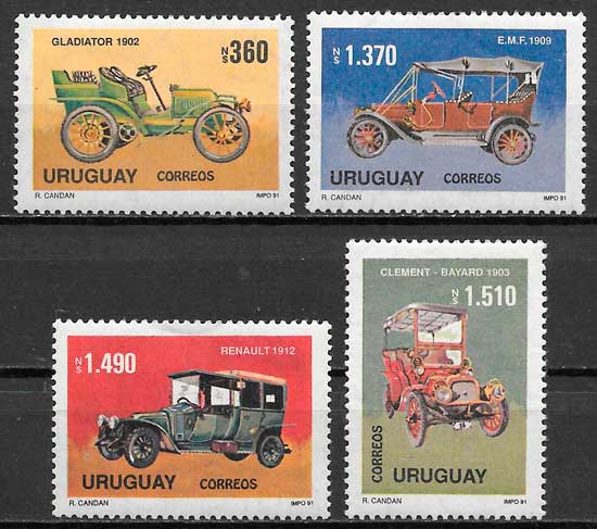 filatelia coleccion transporte Uruguay 1991