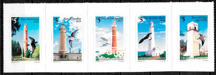 filatelia coleccion faros Uruguay 1997