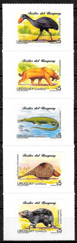 filatelia coleccion fauna prehistorica Uruguay 1997 