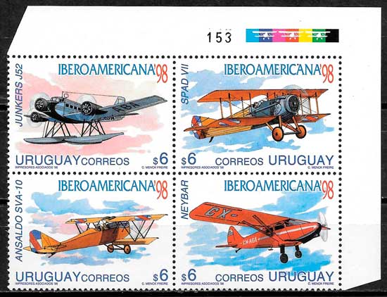 sellos transporte Uruguay 1998