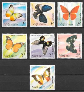 colección sellos mariposas Viet Nam 1986