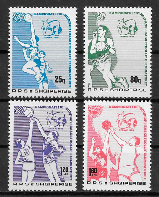 colección sellos deporte Albania 1985
